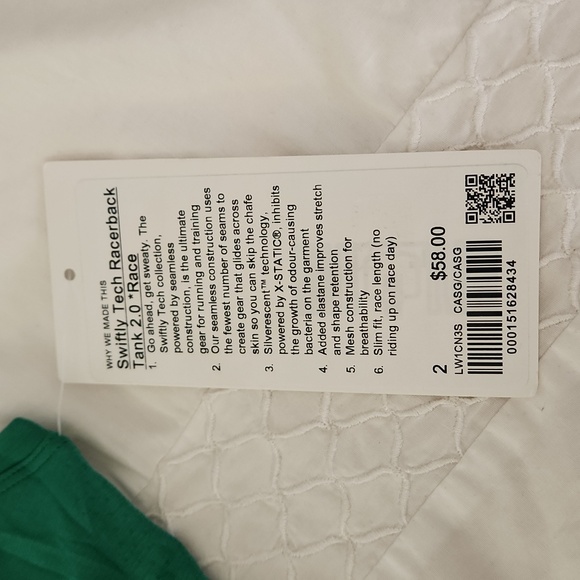 NWT Lululemon Swiftly Tech Racerback Tank Top 2.0, Green, Size 2 - Picture 8 of 8